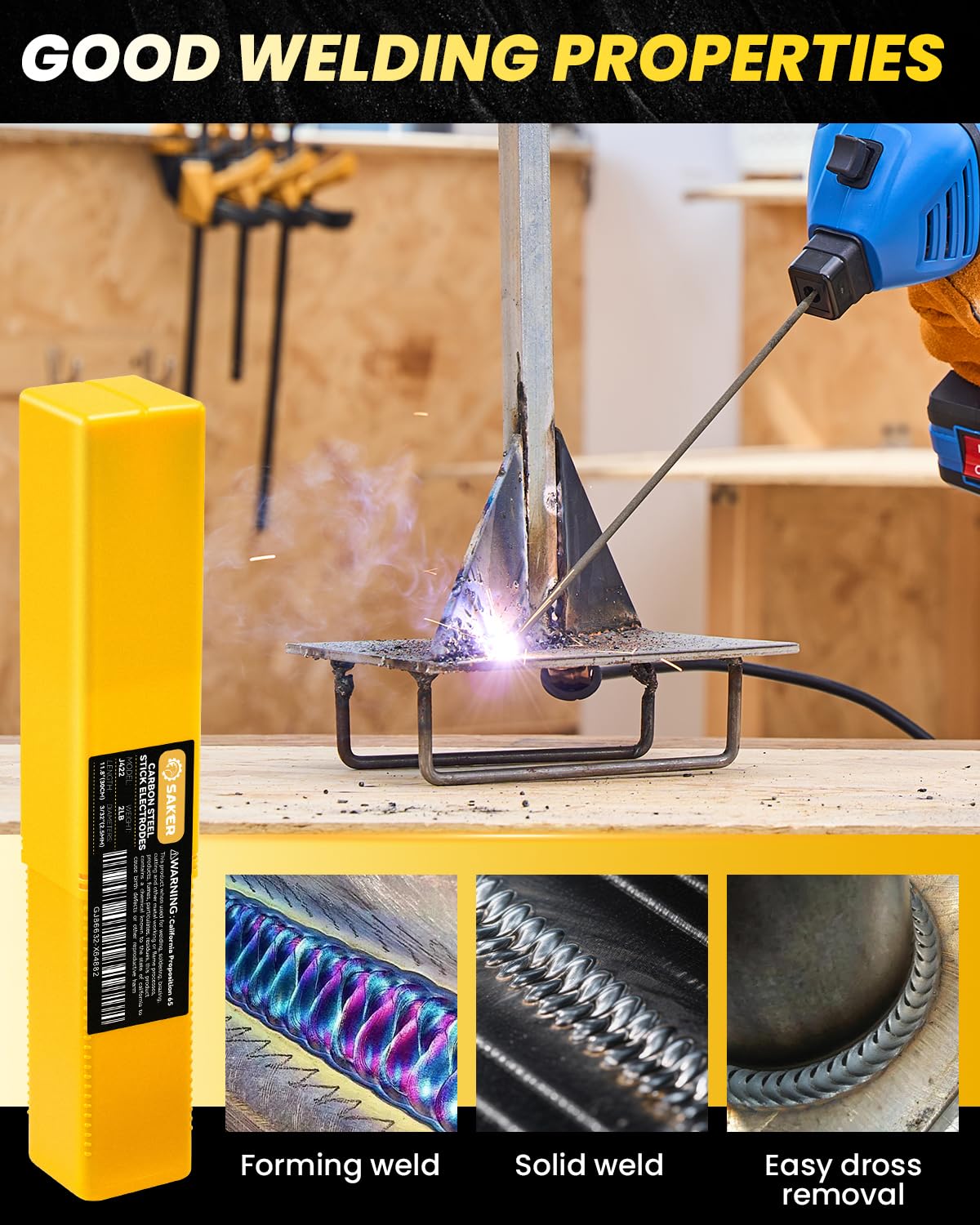 Saker Portable Welding Machine - Saker E6013 Welding Rod 3/32'' 2-Pound