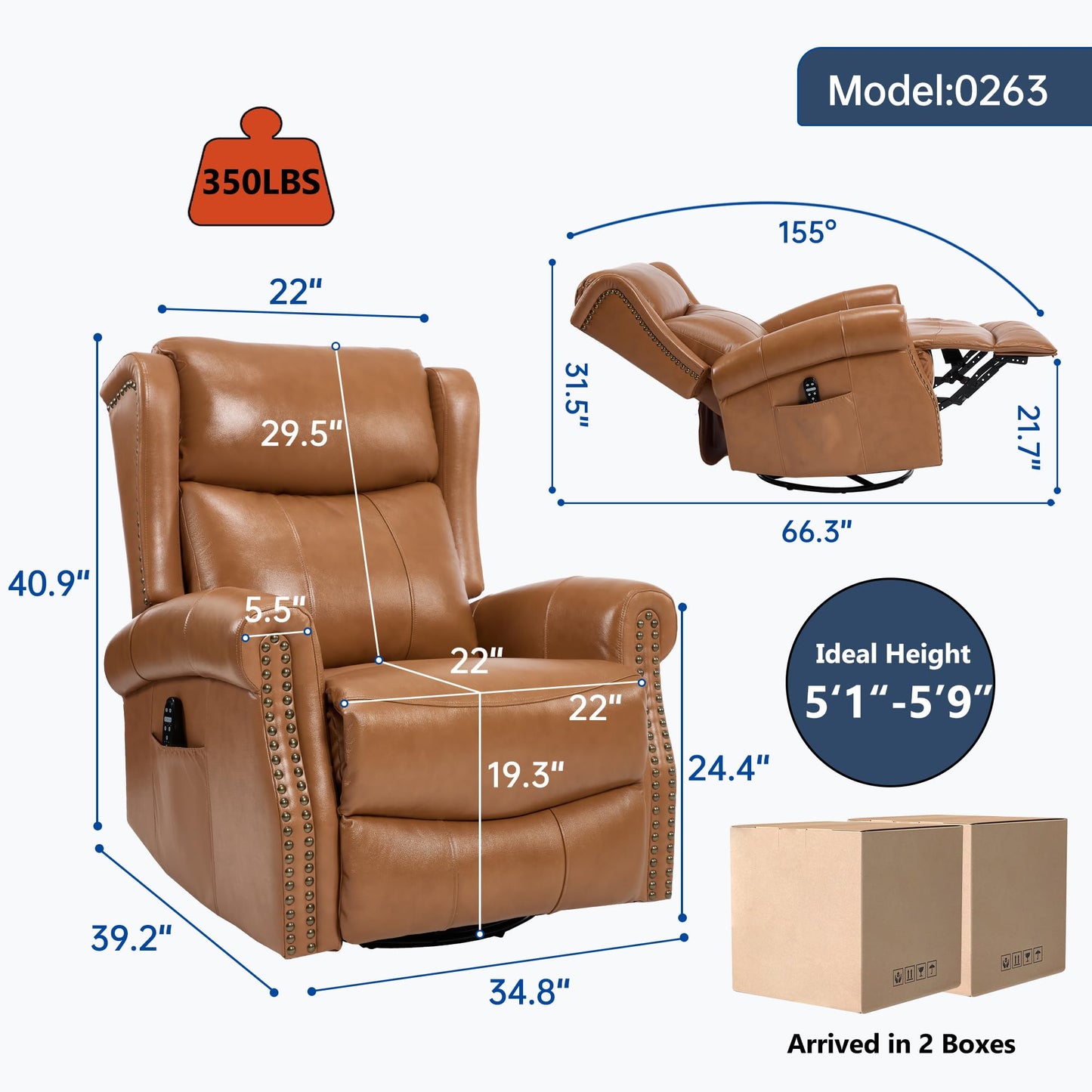KEIKI Heat Massage Recliner Chair with Rocker & 360° Swivel, Manual Handle Reclining Lounge Chair with Lumbar Heat, Vibration Massage & Cushion Back for Living Room, Light Yellow