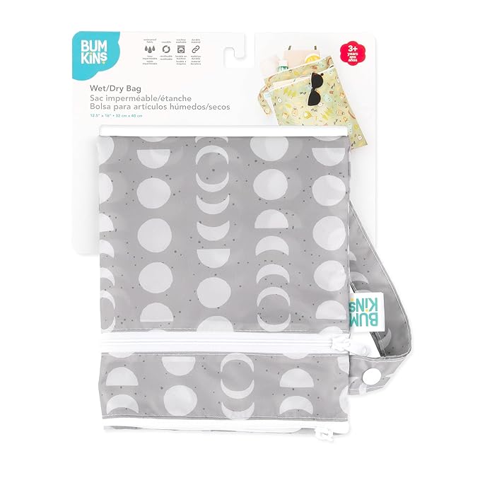 Bumkins Waterproof Wet Dry Bag for Baby, Swim Suit, Cloth Diapers, Pump Parts
