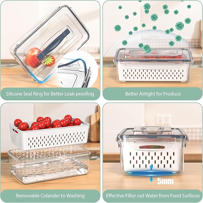 5 Pcs Fruit Storage Containers For Fridge