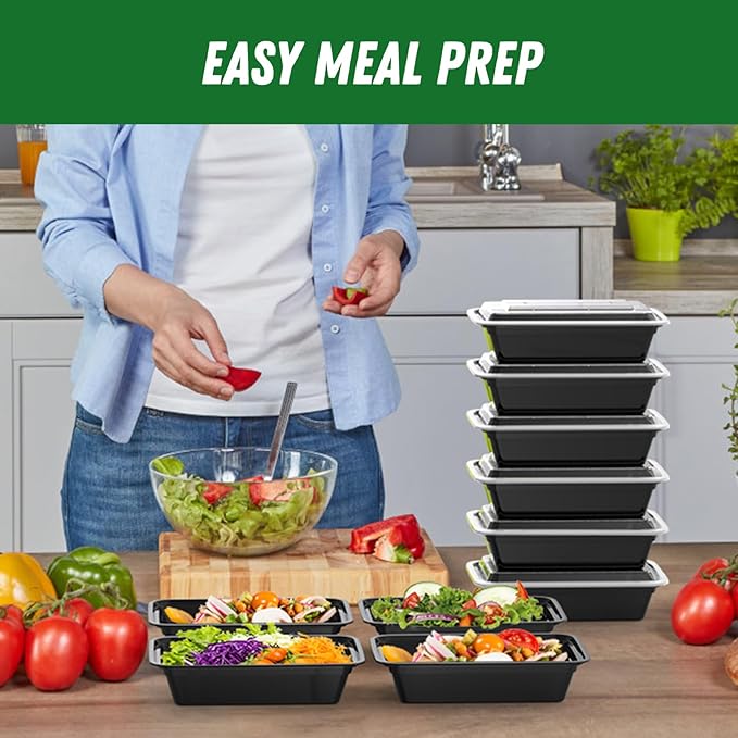 50 Pack 38 oz Meal Prep Containers Reusable