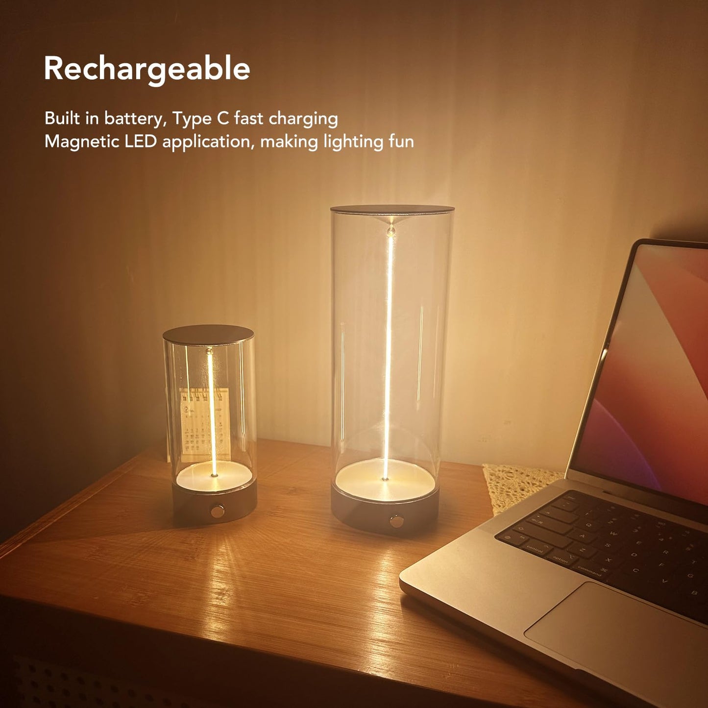 Jiawu Bedside Night Light, Modern Minimalist Dimmable Touch Lamp with Breathing Effect & Flexible Filament, USB Charging Portable LED Table Lamp for Bedroom Baby Nursery Living Room