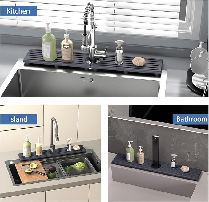 Faucet Mat for Kitchen Sink, Water Absorbent Kitchen Faucet Mat, Durable Sink