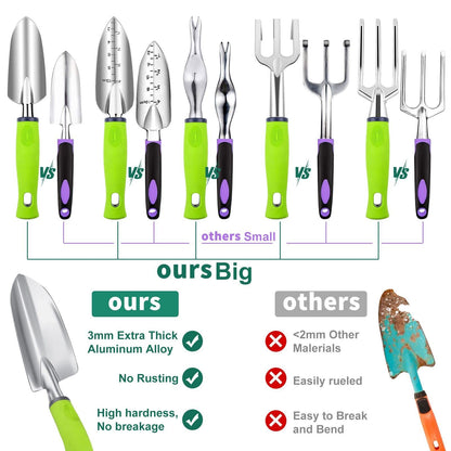84 PCS Garden Tools Set,10pcs Succulent Tools Set Included 6pcs Large Heavy Duty Aluminum Gardening Hand Tools 12.5IN with Garden Tool Bag,Gloves Sprayer etc.Gardening Gifts for Men Women Garden Gifts