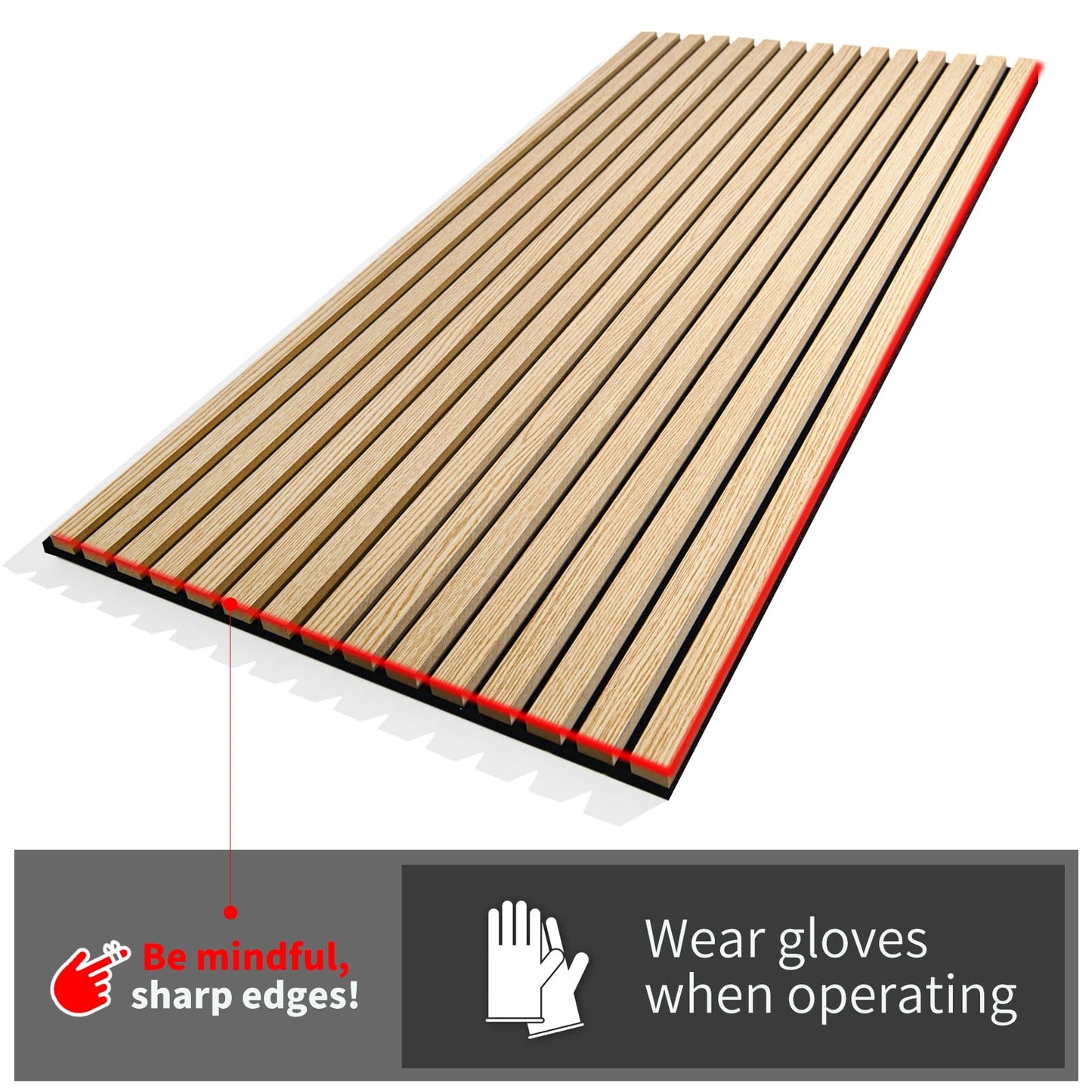 Art3d 4 Wood Slat Acoustic Panels for Wall and Ceiling - 3D Fluted Sound Absorbing Panel with Wood Finish - Brushed Silver