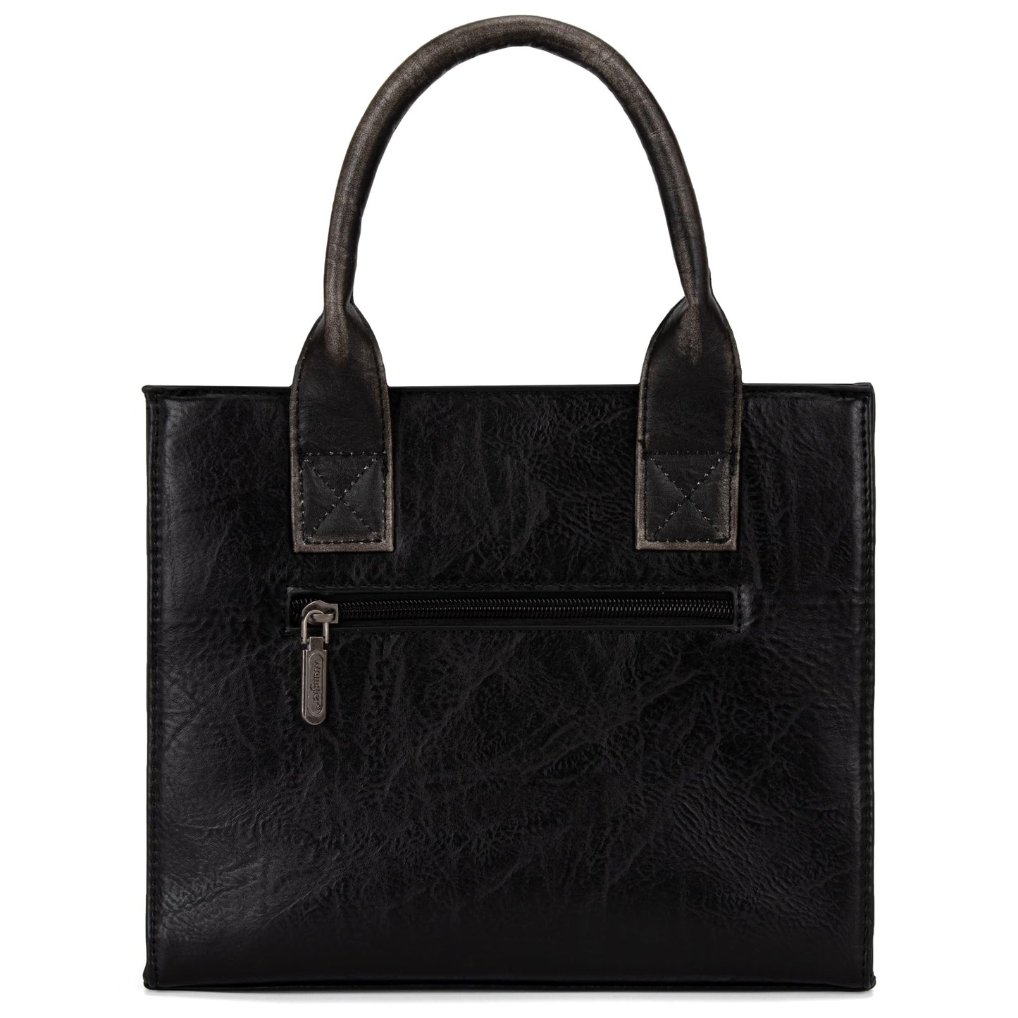 Wrangler Medium Tote Bag for Women Designer Satchel Handbags Top-handle Purses with Strap, Vintage-black, M
