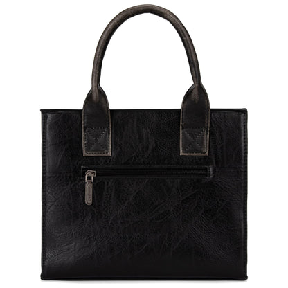 Wrangler Medium Tote Bag for Women Designer Satchel Handbags Top-handle Purses with Strap, Vintage-black, M