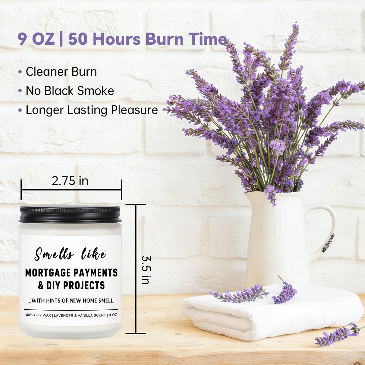 Haukea Funny House Warming Gifts New Home Housewarming Gifts New Home Gift Ideas for Women Men Couple First Apartment Essentials Homeowner Decor Closing Gift - Lavender Scented Candle 9 oz (Homes 2)