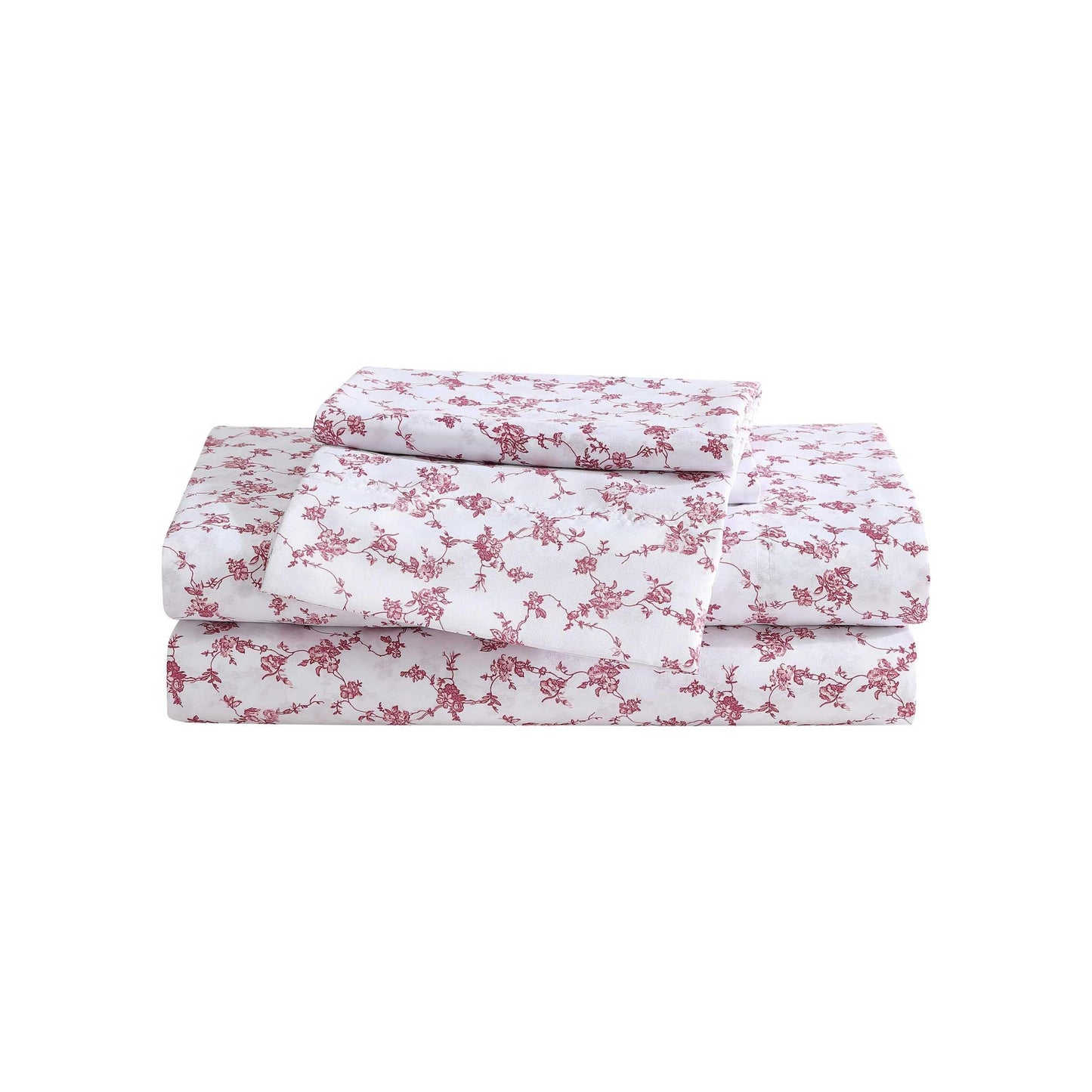 Betsey Johnson - Full Bed Sheets, Soft & Lightweight Bedding, Fade & Wrinkle Resistant (Floral Toile Pink, Full)
