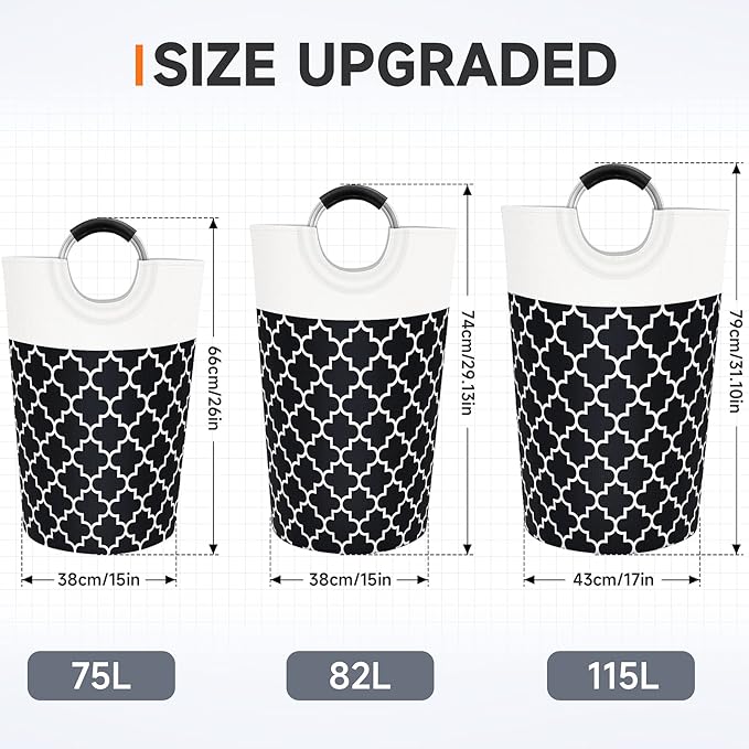 Large Laundry Basket Laundry Hamper Bag Washing Bin Clothes Bag Collapsible Tall