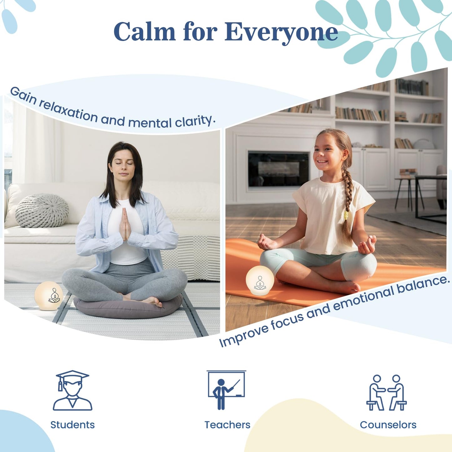 Syrinx Guided Meditation Light – Meditation Aid with Rhythmic Glow for Focus, Mindfulness Tool for Calm Down Corner, Quiet Rooms, Home or Office Use