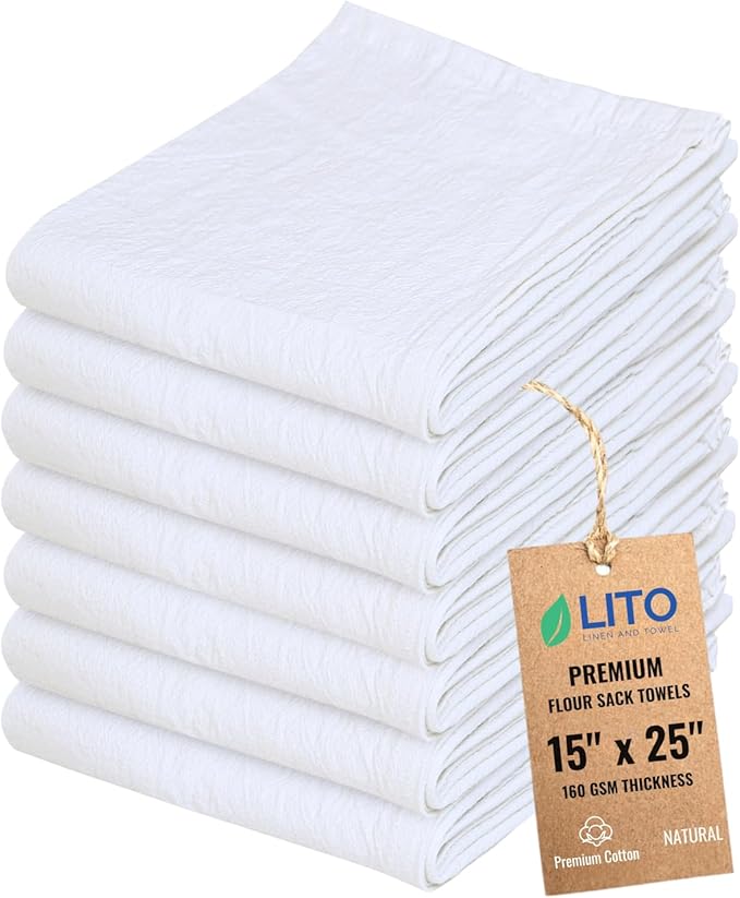 Flour Sack Towels | Tea Towel for Crafts| Cotton Blank Towel for Embroidery|