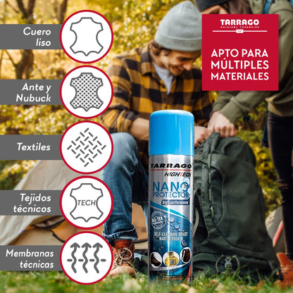 High Tech Nano Protector 400 ml | Waterproofing For Clothing, Footwear, Textile, Leather and Suede | Protects from Water and Rain | Invisible | Clean Effect Spray