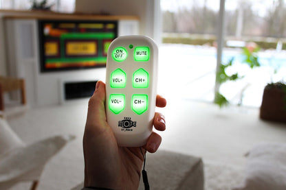 Universal Big Button TV Remote - EasyMote | DT-R08W. Backlit, Easy Use, Smart, Learning Television & Cable Box Controller, Perfect for Assisted Living Elderly Care. White TV Remote Control