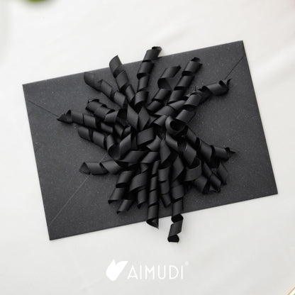 AIMUDI Black Bows 4" Black Burst Bows Self Adhesive Curly Ribbon Bows for Gift Wrapping Grosgrain Ribbon Twist Tie Bows for Treat Bags Gift Bags Christmas Wedding Party Decorations - 6 Counts