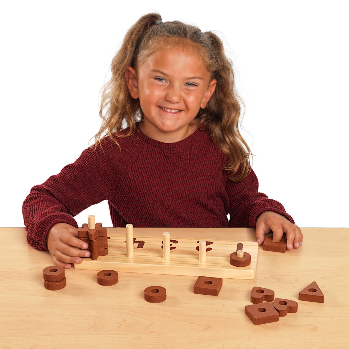 Excellerations Wooden Shape Number Counter - Natural
