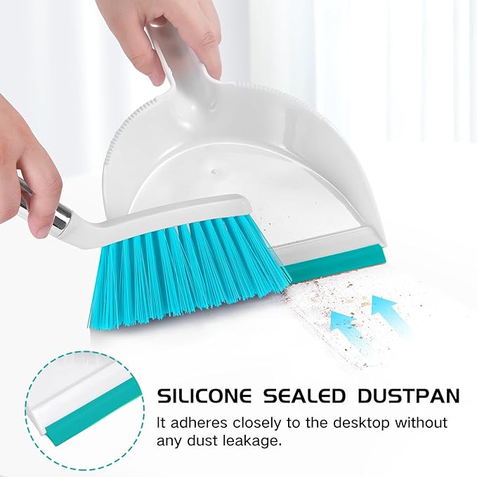 NACENA Mini Broom and Dustpan Set, Small Dust Pan and Brush Set