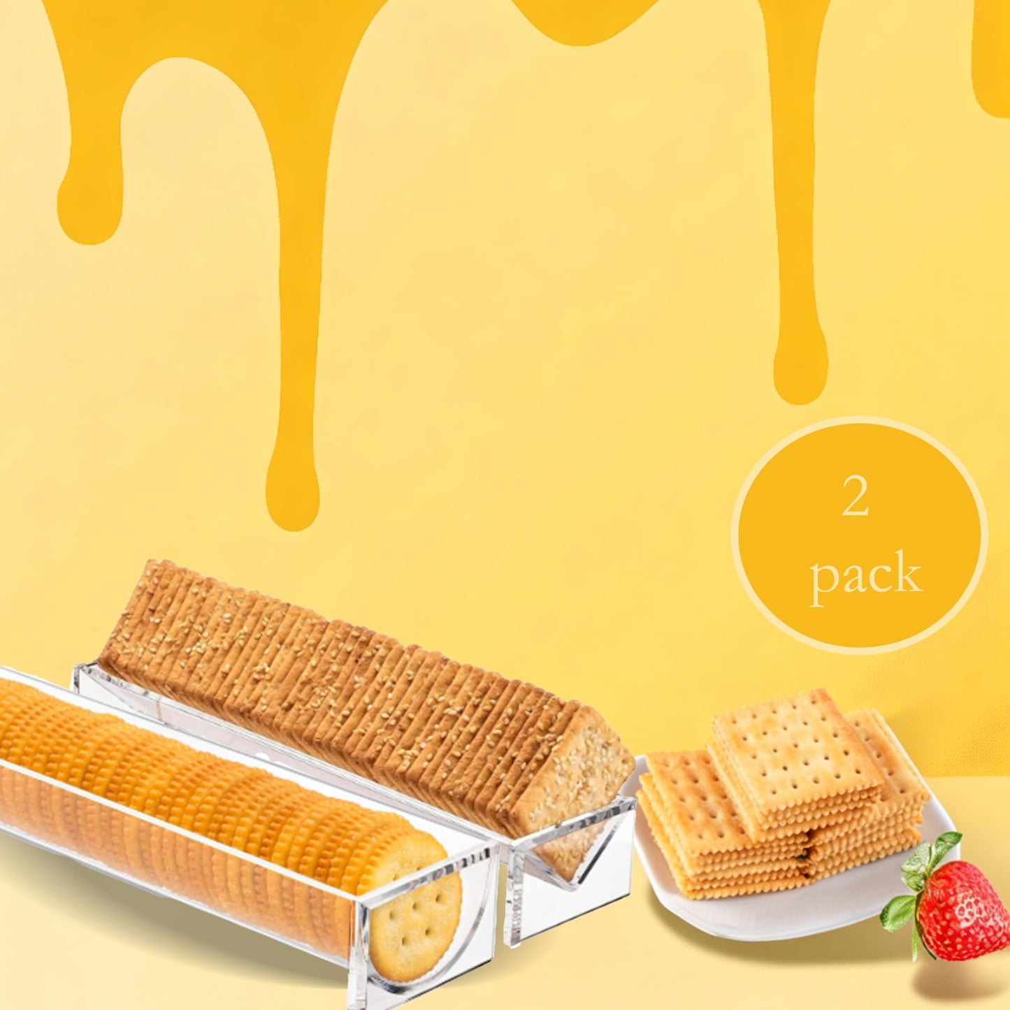 AcrylicTrays 2-Piece Cracker Trays, Rectangular Display Trays Versatile Clear Cracker, Home Kitchen and Elegant Entertaining