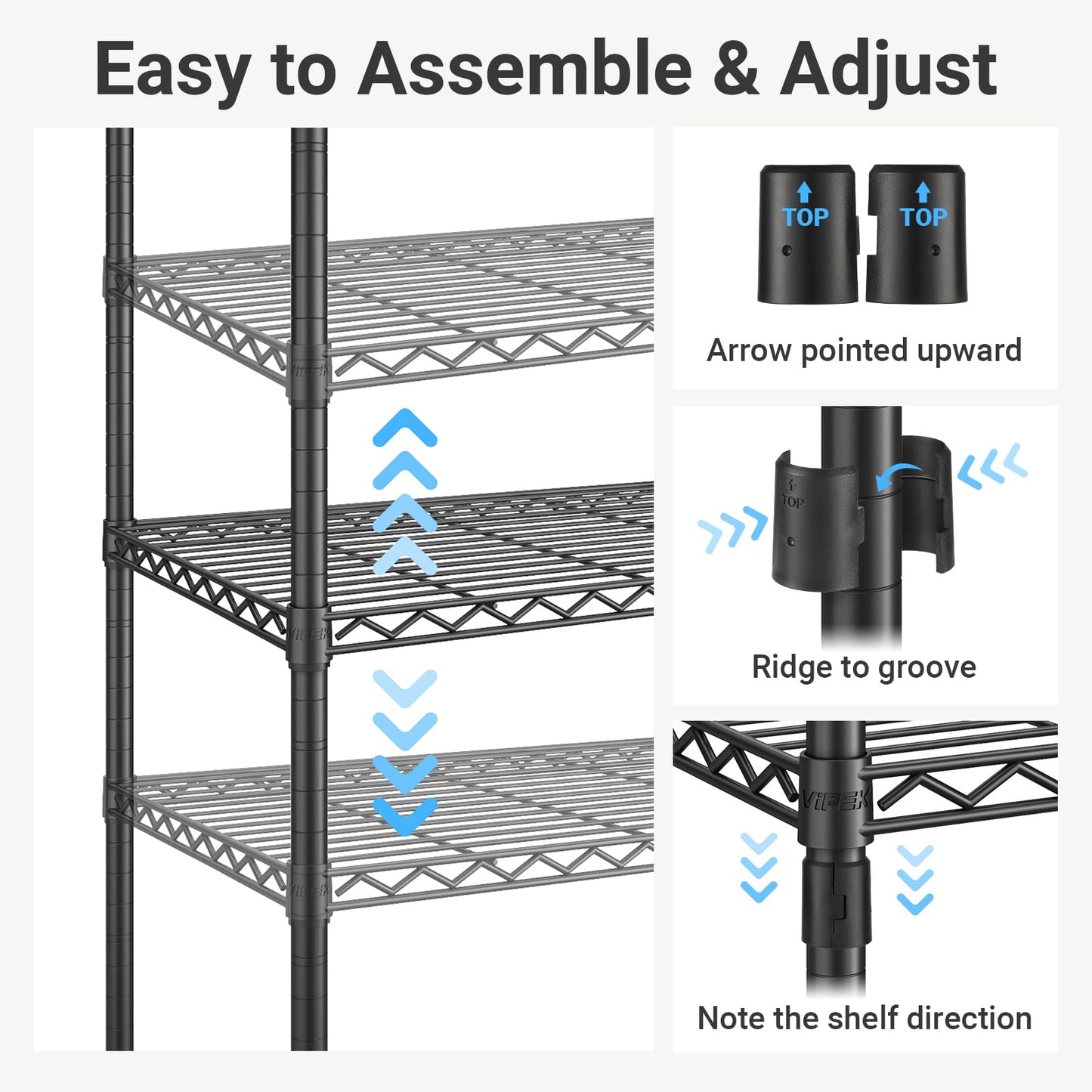 VIPEK V60 Extra Large Portable Closet Rack Heavy Duty Clothing Rack for Hanging Clothes Freestanding Wardrobe, Metal Closet for Bedroom Storage and Organizer, Load 1620lbs, Black