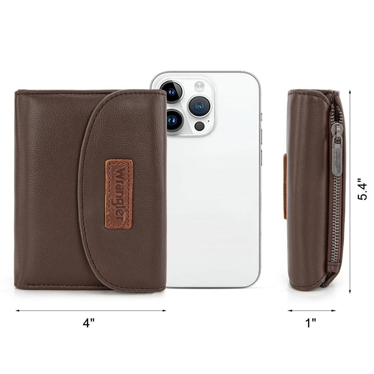 Montana West X Wrangler Small Wallets Woman Trifold Wallets, Card Cases & Money Organizers Womens Wallet Minimalist Wallet for Women Ladies Female Coffee with Coin Purses