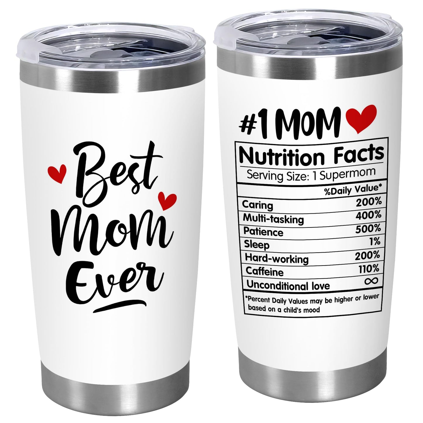 TEEZWONDER Christmas Birthday Gifts for Mom - 20 oz Stainless Steel Insulated Coffee Tumbler with Lid - Mothers Birthday Gifts from Daughter Son, Mothers in Law, Mama, Grandma, Tumblers for Women