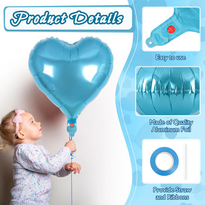 12 Pcs Red Heart Balloons,18 Inch Heart Foil Balloons Love Balloon Valentine Balloon for Birthday Party Wedding Engagement Party Baby Shower Valentine Day Decorations (red)