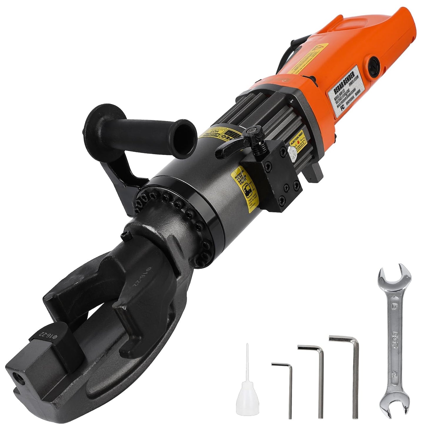 1200W Electric Hydraulic Rebar Bender Tool, Bending up to 7/8 Inch #7 22mm Rebar, Bending Angle0-130°, Hand Held Bender Machine for Rod Steel Bar (110V NRB-22)
