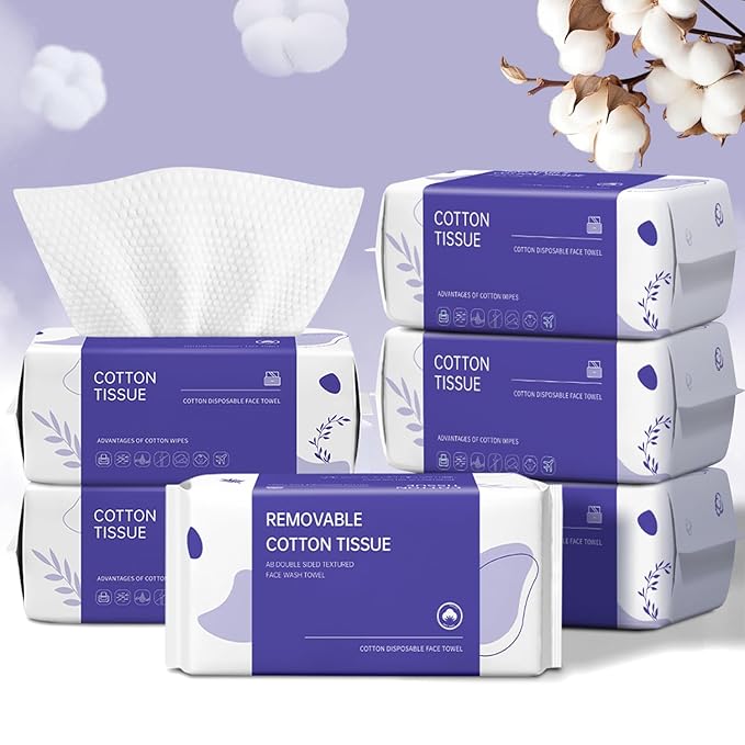 Disposable Face Towel 600 Count, Face Clean Towels, Soft Cotton Dry Wipes