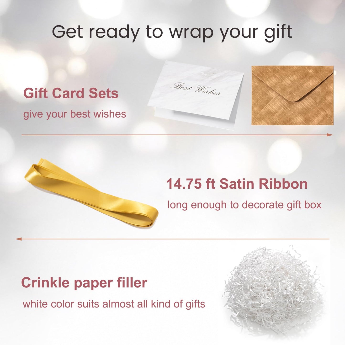 Mefleet Large Gift Box with Lid for Presents 12x12x12 Inches Extra Big Deep Square White Boxes 1 Pack for Christmas, Birthday, Valentine's Day, Mother's Day - Contains Crinkle Paper, Ribbon and Card