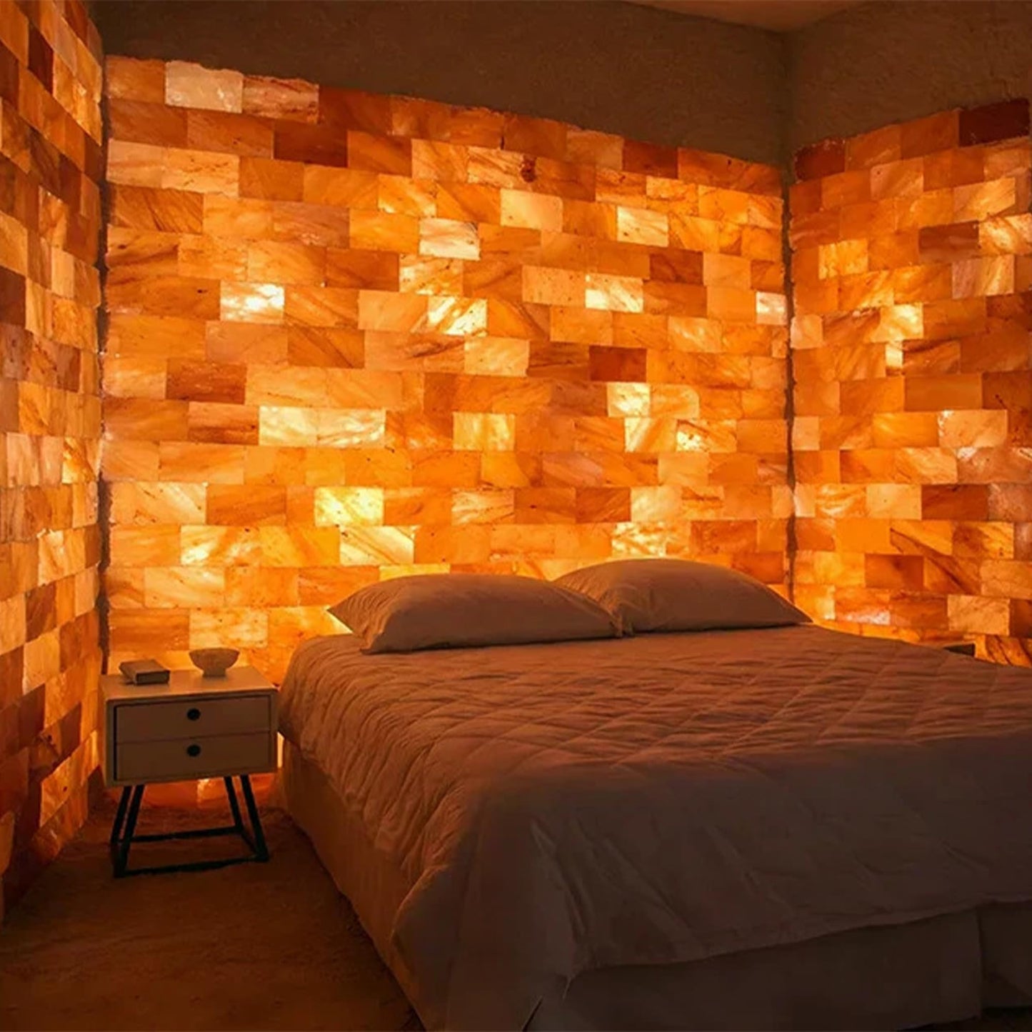Pink Salt Bricks for Salt Walls & Sauna Walls – Pack of 4 | 8x4x1 Inch Natural Salt Tiles for Spa, Wellness Rooms & Home Decor