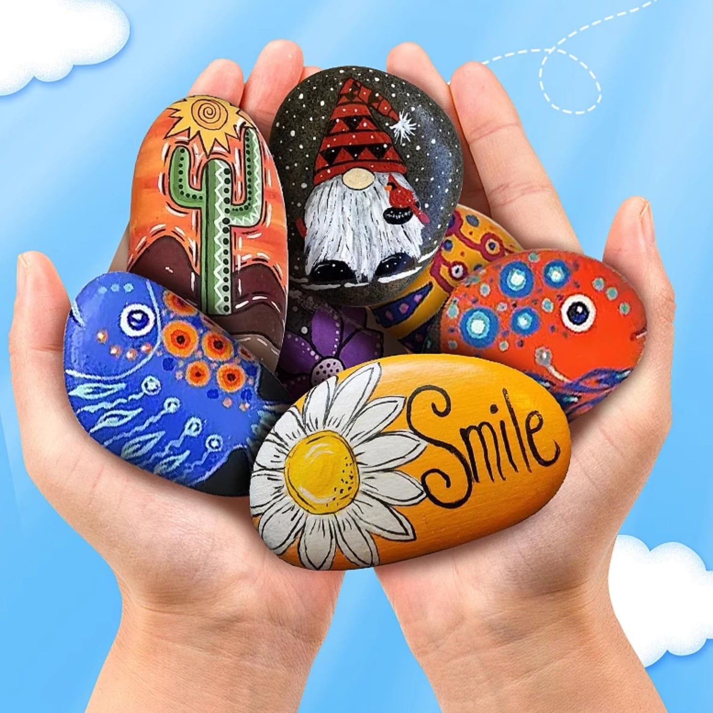 YISZM Large Rocks for Painting, 30PCS River Rocks for Painting, 3-4 Inches Flat Smooth Painting Stones for DIY Arts & Crafting