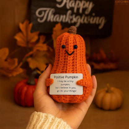KatchOn, Positive Pumpkin Crochet Gift | Halloween Crochet, Tiny Pumpkins, Cute Crochet Pumpkin for Emotional Support, Office Desk Accessories, for Women, Family & Friends