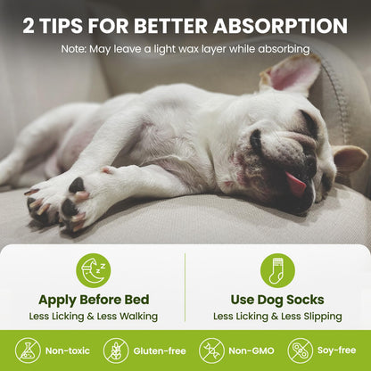PawSono Lick-Safe Dog Paw & Nose Balm with Coconut Oil | All-Natural Moisturizer & Soother for Dry, Cracked Pads & Snout | Heat & Cold Pavement Protection Wax, Nose Butter for Bulldogs (2.1 oz / 60 g)