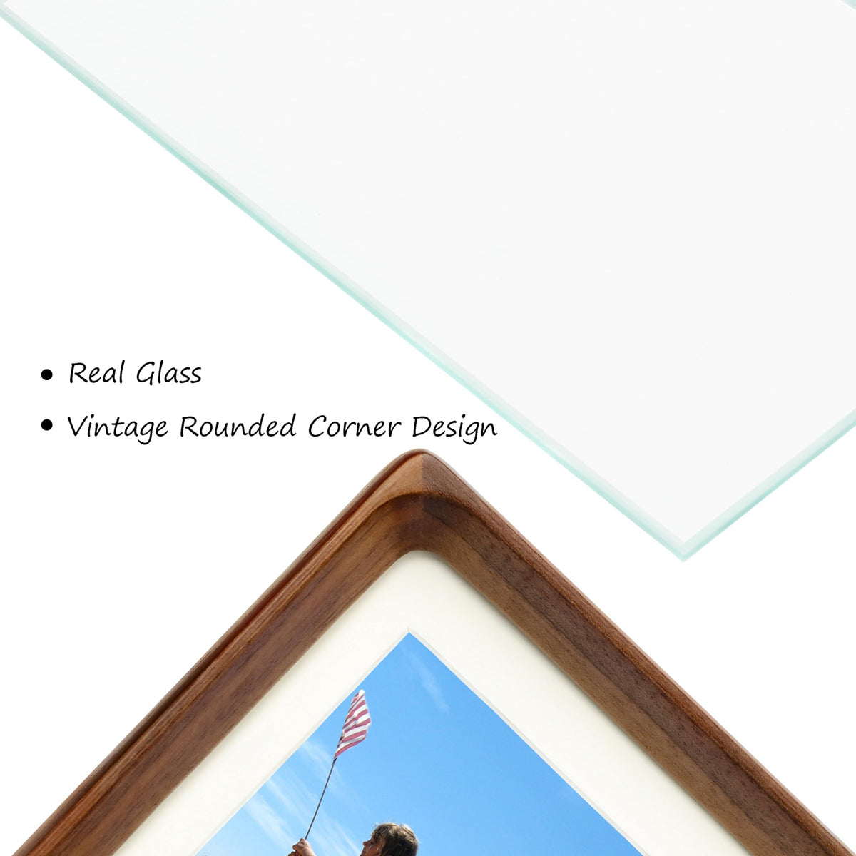 XKIILH 11x14 Picture Frames Walnut Solid Wood with Real Glass Vertical Horizontal Standing Display Photos 5x7/8x10 with Mat or 11x14 Without Mat Lovely Gift for Desk Tabletop Wall Mount H14