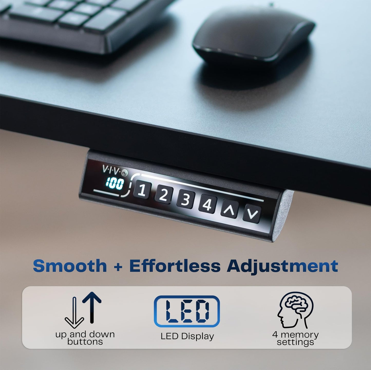VIVO Electric 71 x 30 in Standing Desk, Memory Height Adjustment, 1B Series, Holds 220 lbs, Black Top Gray Frame, DESK-KIT-1G7B