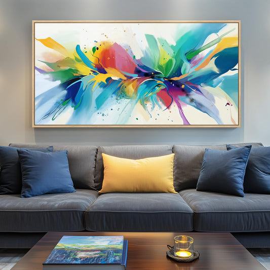 Large Framed Navy Blue Modern Abstract Wall Art for Living Room, Canvas Paintings Artwork for Walls, Minimalist Blue Art Prints Pictures for Hallway, Bedroom, Office Wall Decor -30x30 Inch