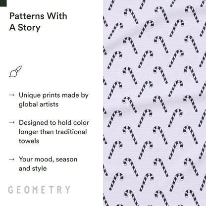 GEOMETRY Christmas Kitchen Towels - Quick Dry Microfiber Cloth Dish Towels for Kitchen Drying - Premium Quick Dry Towel - Peppermint Pop
