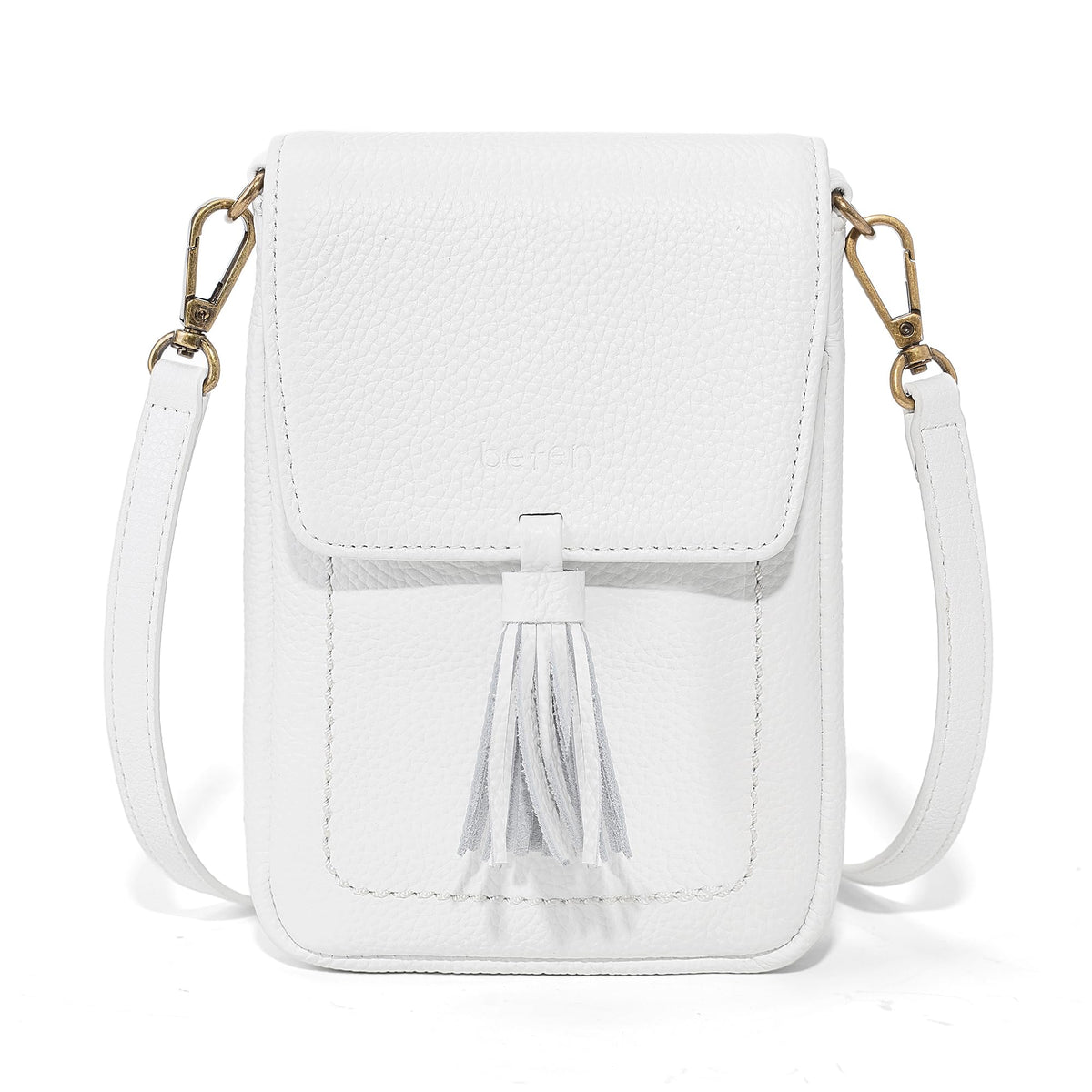 befen White Small Crossbody Bag for Women, Lightweight Mini Purse with Multiple Compartments and Card Slots for Daily Use Travel