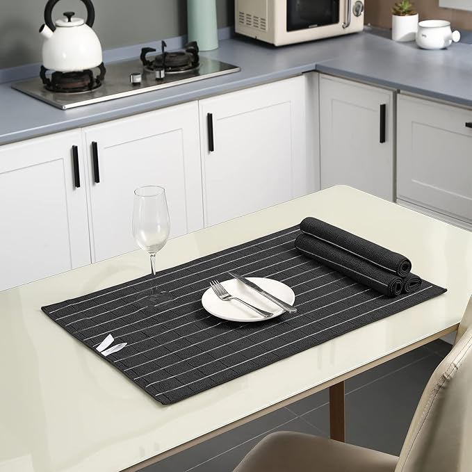Microfiber Kitchen Towels and Dishcloths Set, 26 X 18 Inch and 12 X 12 Inch