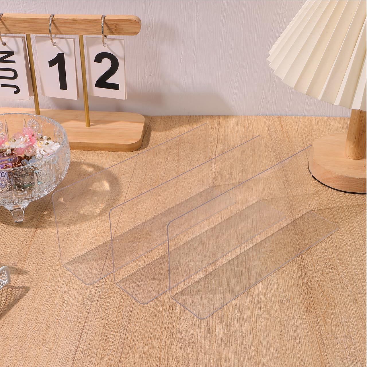 iplusmile 6Pcs Clear Shelf Dividers for Closet Organization, Acrylic L Shape Separator Clapboard Organizer Vertical Tray for Storage Book, Clothes, Bag, and Purse