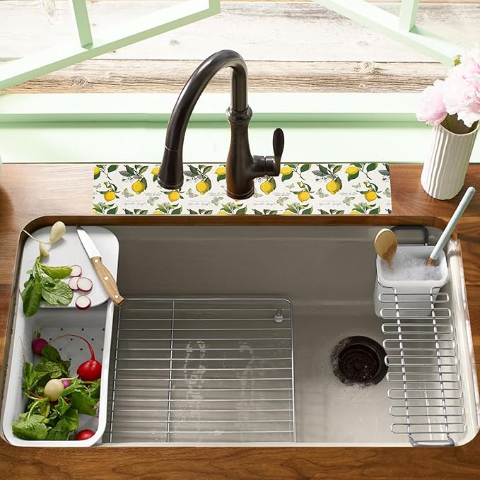 Sink Faucet Absorbing Mat, 2 Pack Drying Mat Around Faucet Sink Splash Guard