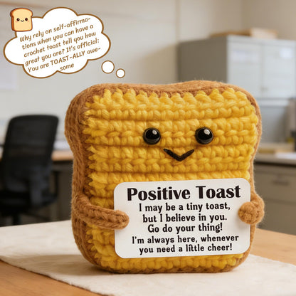 Birthday Gifts for Women Men Positive Butter Toast Crochet Holiday Decor Gift Friend Coworkers Self Care Gifts Perfect for Easter Office Desk Decor