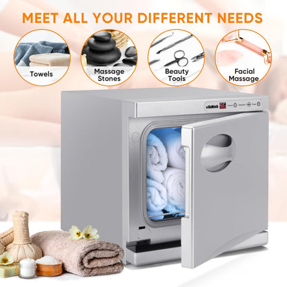ROMECH 23L Hot Towel Warmer Cabinet, Professional Towel Heater with LED Temperature Display Setting, Extra Large Capacity Towel Warmers for Spa Massage Salon Home (White, 23L)