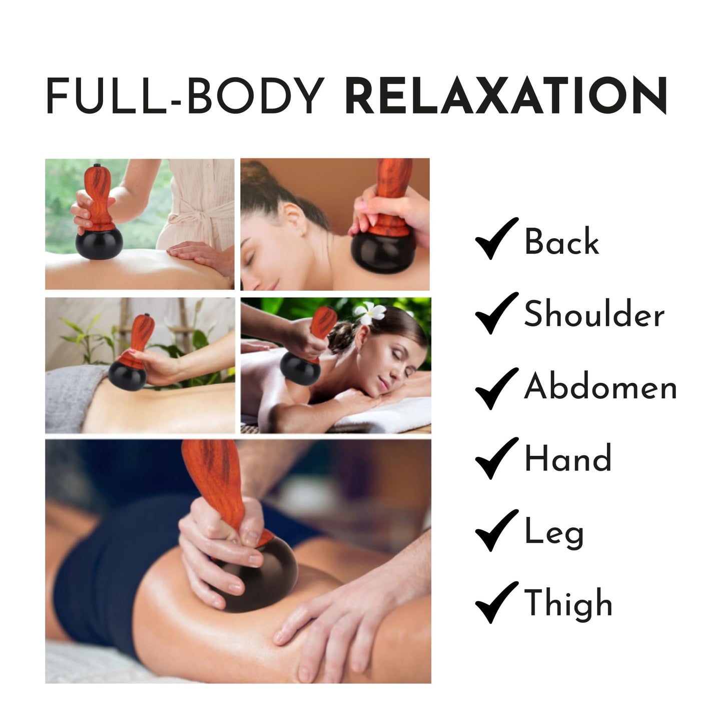 Electric Hot Stone Massager - Portable Bian Stones Gua Sha Scraping Home Massage Therapy Kit - Handheld Rock Warmer Wand Tool Set with Temperature Adjustment Control for Back Neck Body Pain Relief