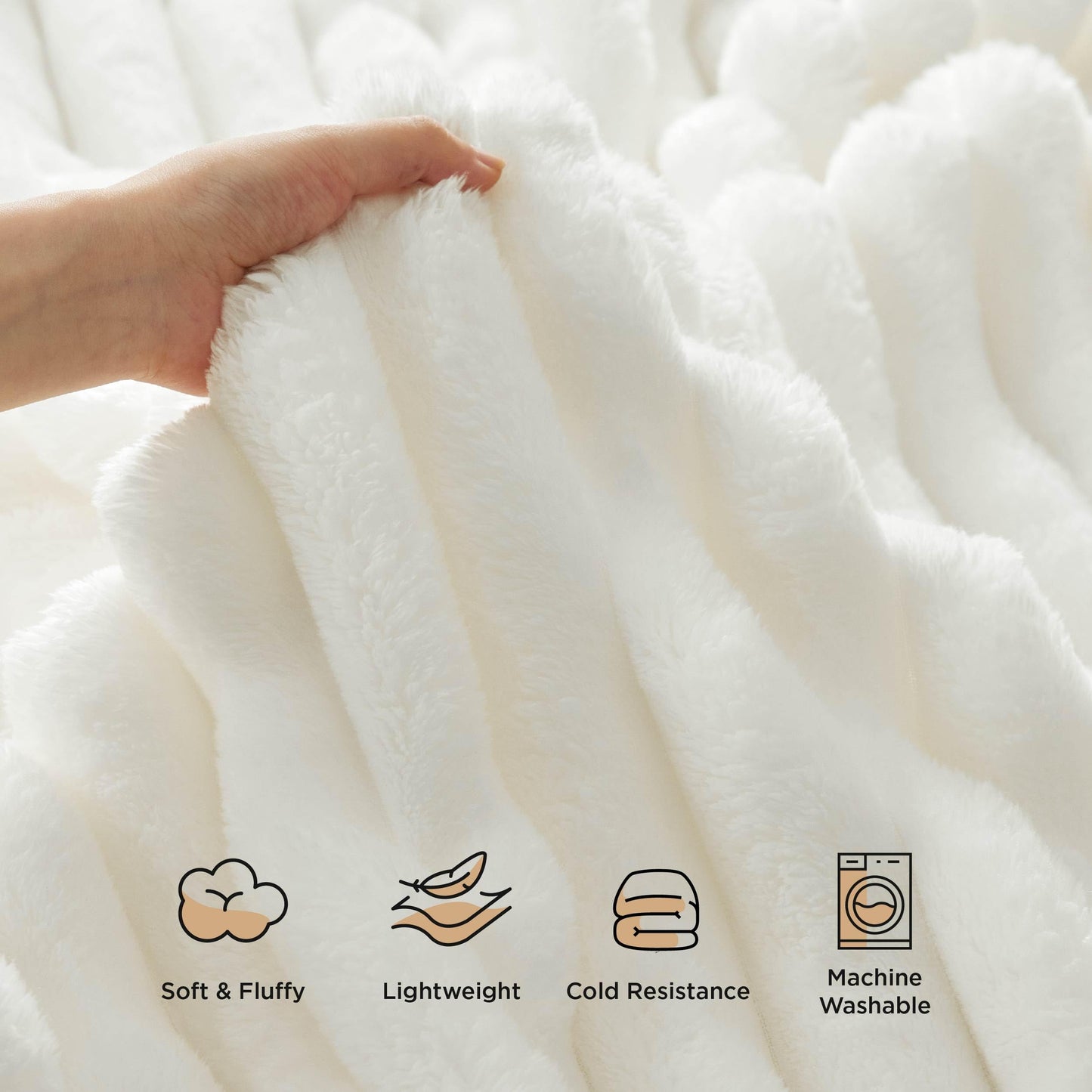 Bedsure Honey Fleece Blanket for Couch&White Throw Blanket for Couch,50x60 Inches