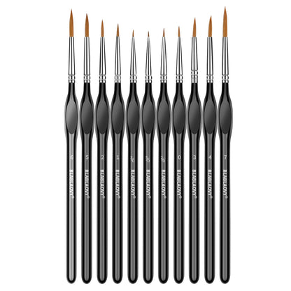 Detailing Paint Brush, 11 Pcs Miniature Paint Brushes with Triangular Handles, Art Paint Brushes for Acrylic Painting, Model, Face, Figurine, Watercolor, Oil, Paint by Numbers Kit for Adults