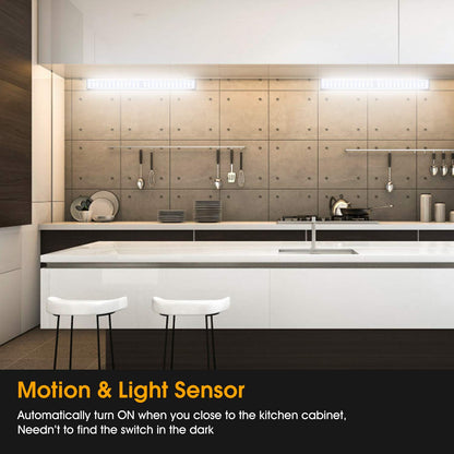 Under Cabinet Wardrobe Lights, 78 LED Motion Sensor Closet Lights, Wireless Rechargeable Cupboard Light, Stick-on Anywhere Magnetic Night Lighting