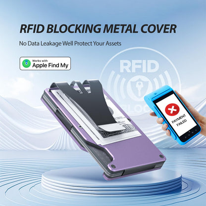 Air Wallet for women, Built-in Tracker Slim Wallet, Smart Wallet with Money Clip, Compatible with FindMy Network(iOS Only), Anti-Theft Card Holder, *Gift for Women (Tracker Wallet, Macaron purple)