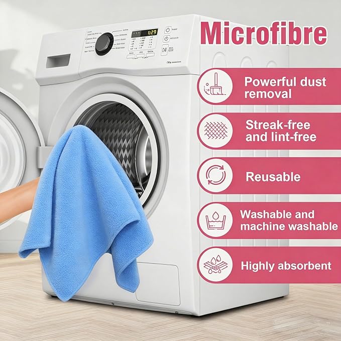 4 Pcs Extra Large Microfiber Cleaning Cloth 30 x 20 Inch Reusable Thick