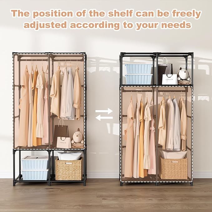 Portable Closet for Hanging Clothes, Portable Wardrobe Closet